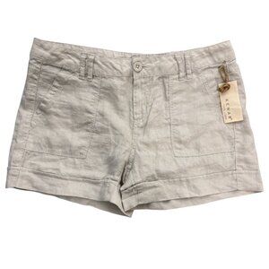 Kenar Shorts Womens 6 Beige 100% Linen Minimalist Preppy Casual Summer Pockets‎